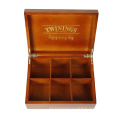 Simple Style Tea Bag Organizer Storage Box Keepsake Hot Stamping Logo Wooden Box Tea